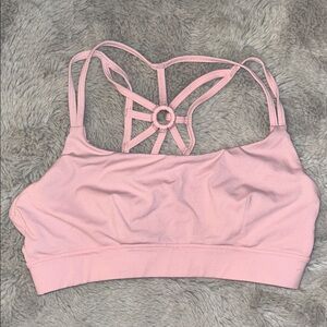 Women's Light Pink Strappy Sports Bra